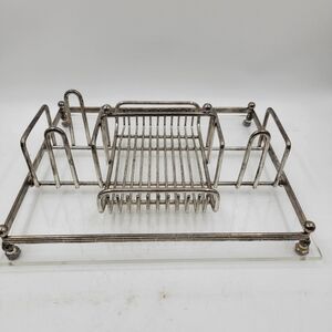 Hostess Utensil Buffet Caddy Mid-Century Modern Stainless Lucite